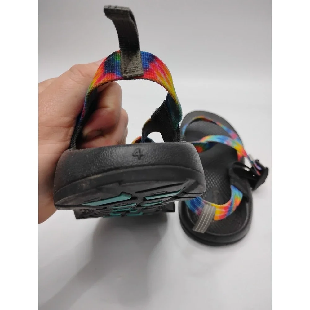 Chaco Z1 Ecotread Sandals Tie Dye Rainbow Multicolor Kids Youth Size 4